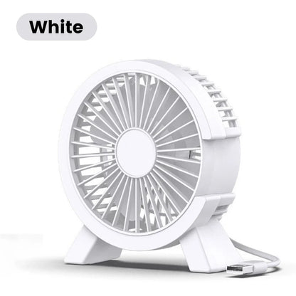Mini USB Rechargeable Desk Fan - Portable Small Cooling Fan for Student Dorm, Office, Computer Desk and Home Use