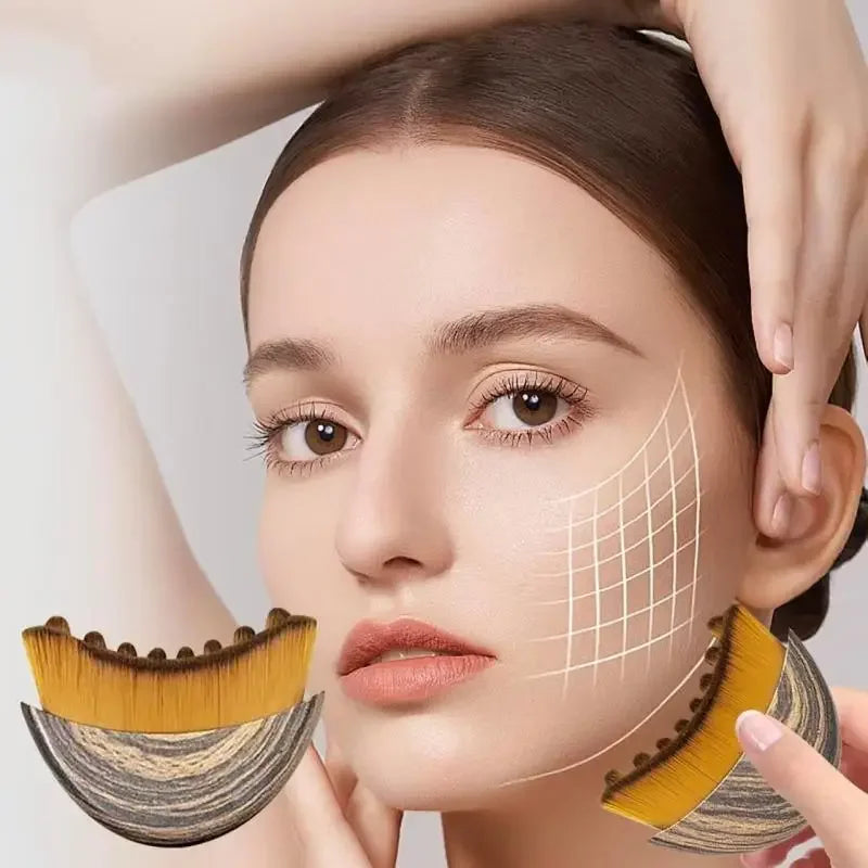 Lymphatic Contour Face Brush – Dry Brushing Massager for Face Sculpting & Drainage