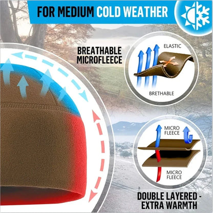 Winter Thermal Fleece Hat - Windproof Outdoor Beanie for Men & Women Cycling Skiing