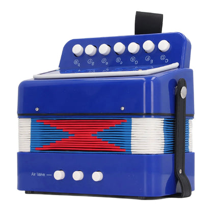 Kids Beginner Button Accordion - 2 Bass Educational Musical Instrument with Belt for Practice