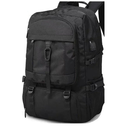 50L/80L Large Travel Backpack for Men – Waterproof Outdoor Sports & Business Bag with Separate Shoe Compartment, Black Storage Backpack