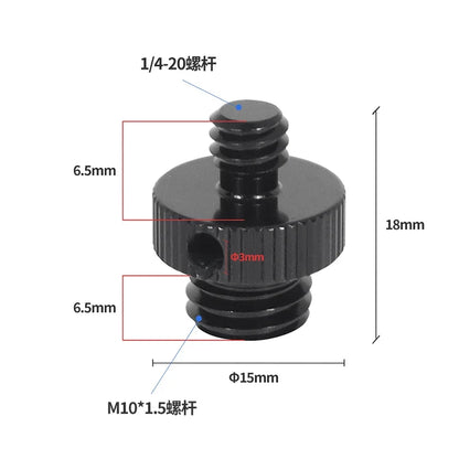 Reinforced Camera Screw Adapter - 1/4 to 3/8 Inch Male Female Thread Converter for Tripod Monopod Ball Head Light Bike Mount