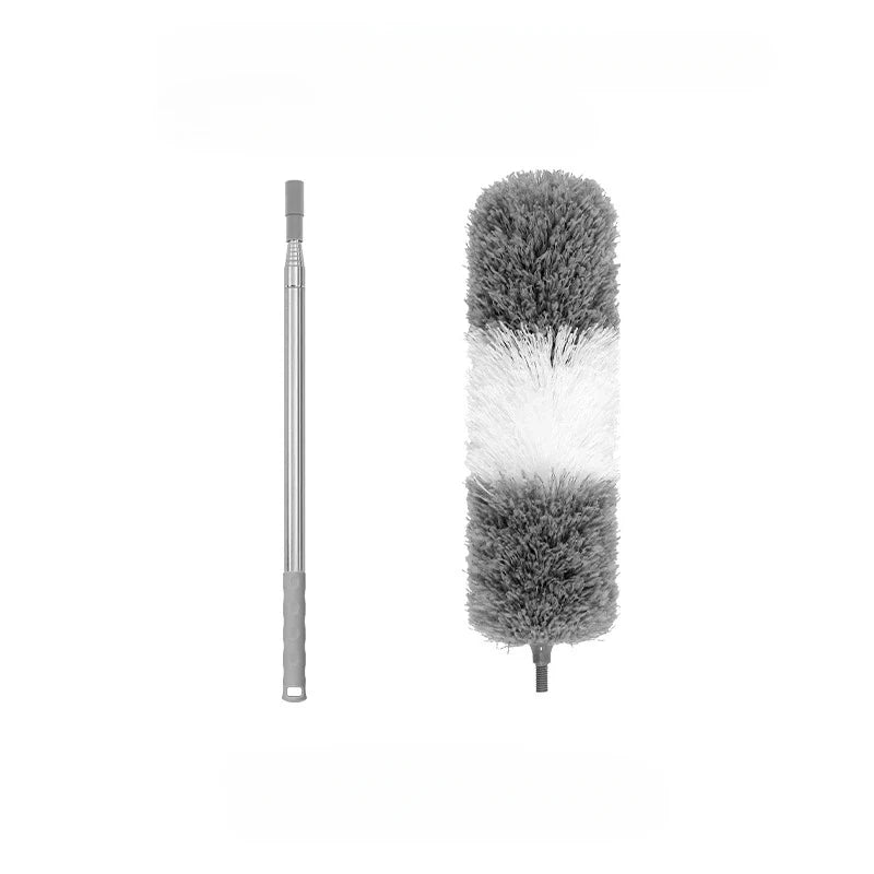 2.8M Extendable Microfiber Duster - Curved Ceiling Cleaning Brush with Electrostatic Dust Collector Pole