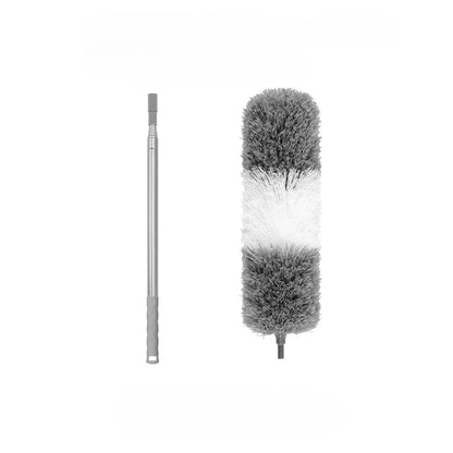 2.8M Extendable Microfiber Duster - Curved Ceiling Cleaning Brush with Electrostatic Dust Collector Pole