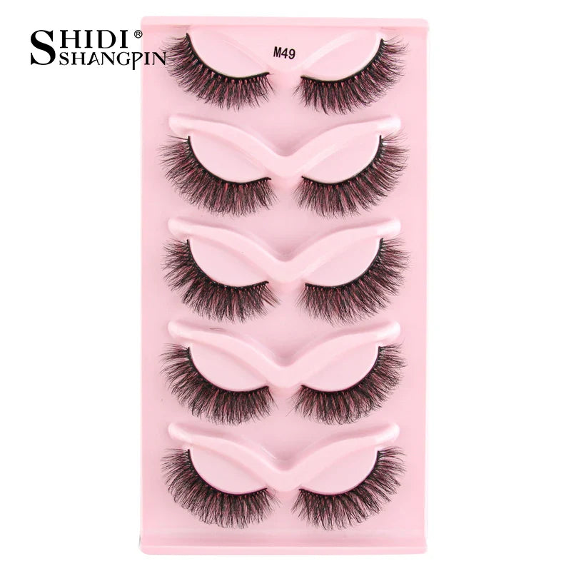 SHIDISHANGPIN 3D Half Cat Eye Lashes – Natural Winged Fox Faux Mink Eyelashes for Makeup