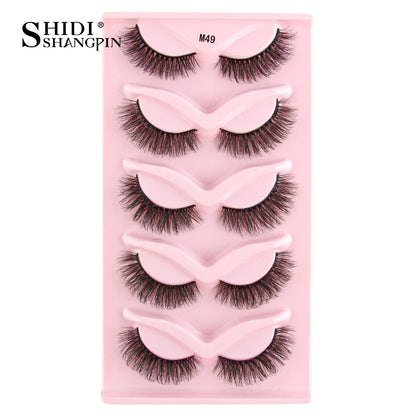 SHIDISHANGPIN 3D Half Cat Eye Lashes – Natural Winged Fox Faux Mink Eyelashes for Makeup