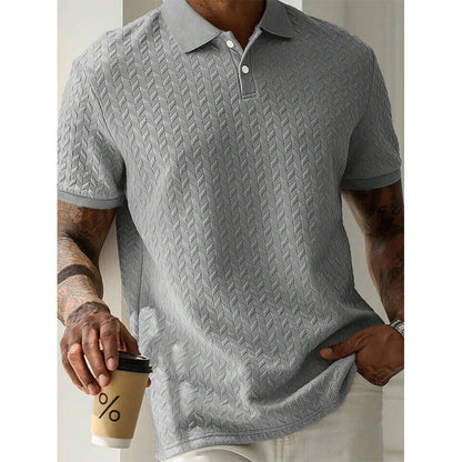Men's Solid Color Polo Shirt - Summer Short Sleeve Breathable Streetwear Casual Top