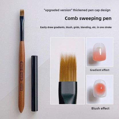 Gradient Nail Art Brush – Acrylic Ombre Pen, DIY UV Gel Painting & Drawing Flowers Nails Brush for Salon Manicure Tools