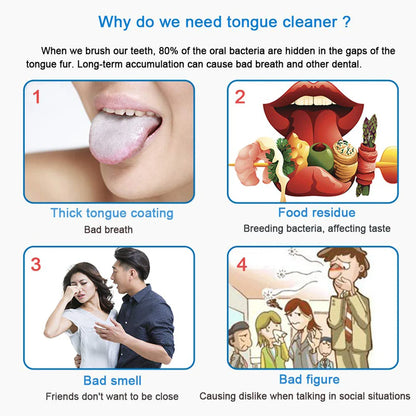Portable Stainless Steel Tongue Cleaner – Color Tongue Scraper for Bad Breath and Oral Hygiene Care