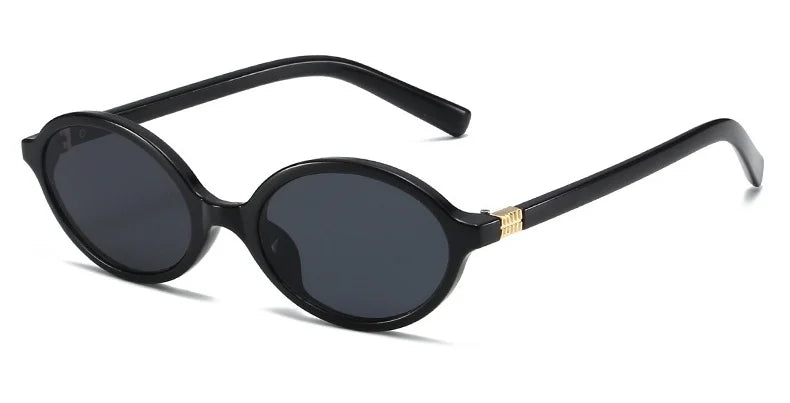 Fashion Oval Retro Sunglasses for Women – Simple Literary Design, Small Frame UV400 Luxury Travel Eyewear