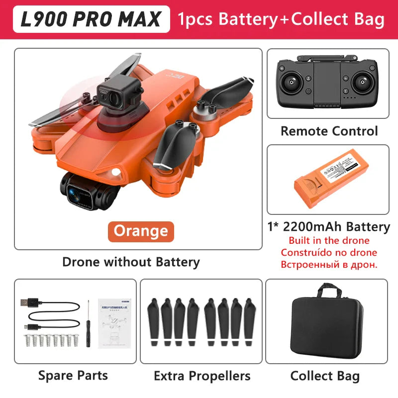 LYZRC L900 PRO GPS Drone – 4K HD Dual Camera, 5G WiFi, Brushless Motor, FPV Quadcopter, Foldable Aerial Photography Drone