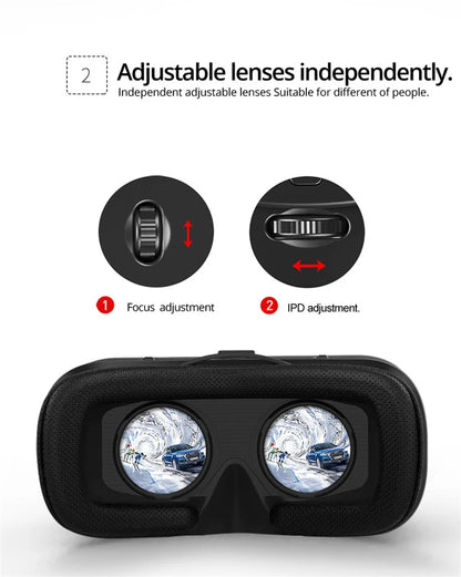 VR Shinecon 10.0 3D Virtual Reality Headset – Helmet Goggles for Smartphone Gaming