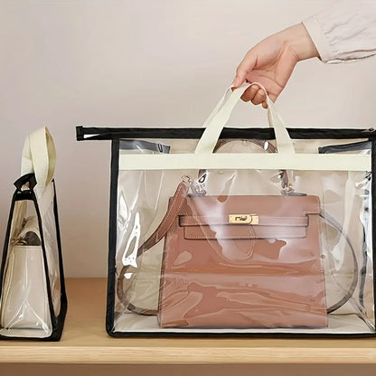 Clear Handbag Dust Bags: Purse Storage Organizer for Closet - Zipper Hanging Storage Bag for Handbags, Keep Your Collection Neat