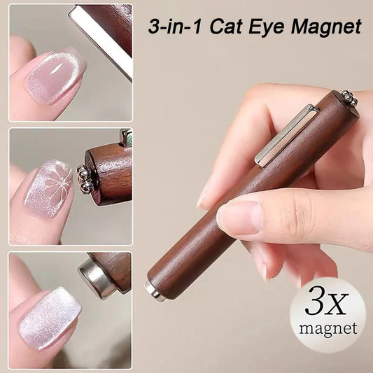3-in-1 Magnetic Cat Eye Nail Stick – 130mm Multifunctional Gel Polish Magnet Pen with Strong Cylinder Design