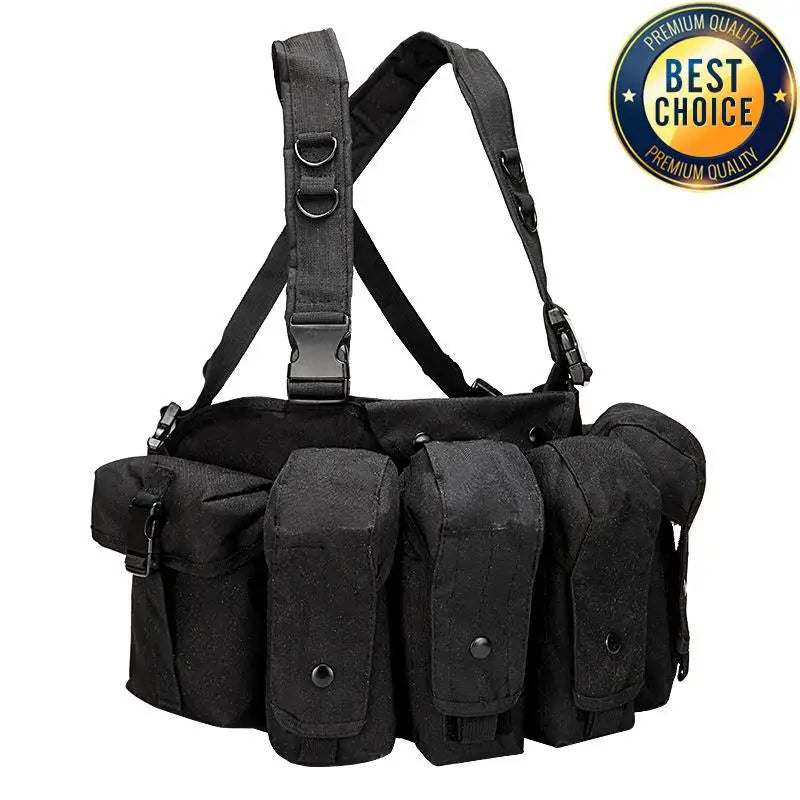 Tactical MOLLE Vest | Quick Release Hunting & CS Training Chest Vest with AK Belly Pockets
