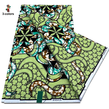 African Ankara Wax Fabric - 100% Cotton Soft Pink Pagne Fashion Print