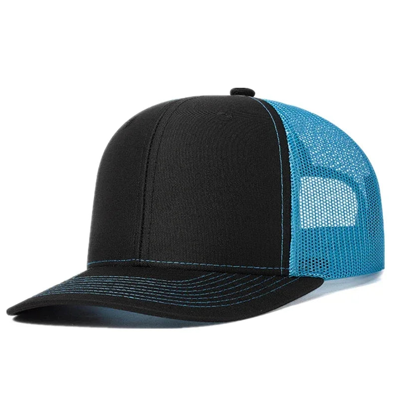 Unisex Curved Brim Trucker Hat - Breathable Summer Mesh Baseball Cap for Men & Women