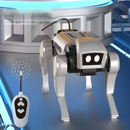 RC Robot Dog Building Kit - Remote Control DIY Mechanical Science Toy Set for Kids Boys Gift