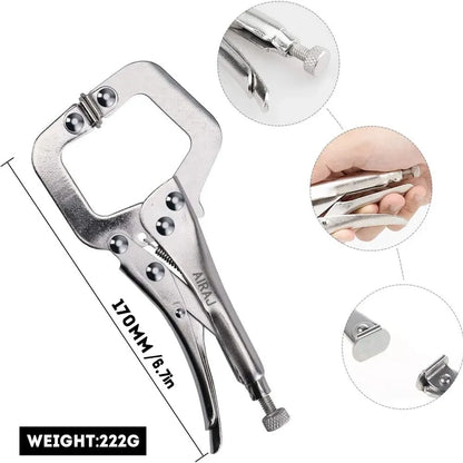 AIRAJ 7-Inch Multifunctional Locking Pliers - Carbon Steel Anti-Slip Hand Tool for Electrical & Maintenance