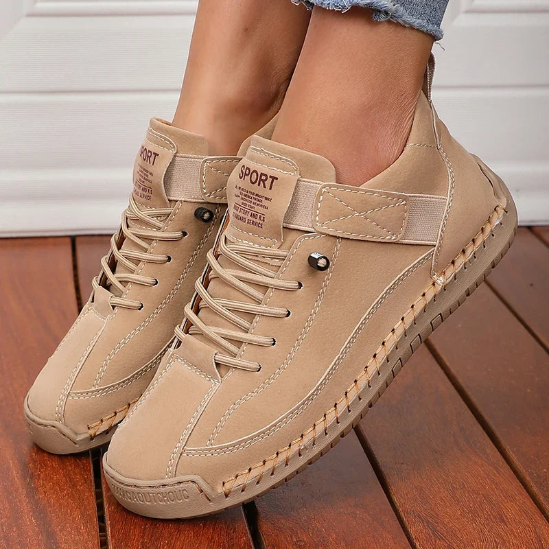 Women’s Mid-Calf Retro Boots - British Style Anti-Slip Workwear Loafers for Summer