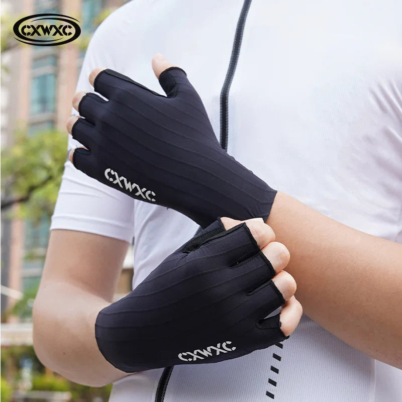 CXWXC Half Finger Cycling Gloves – Breathable, Anti-Slip Fitness Gloves with Extended Wrist Guard for Men & Women