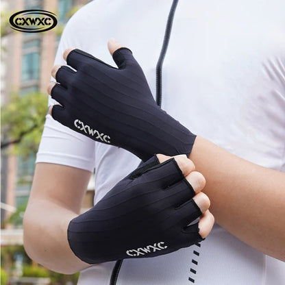 CXWXC Half Finger Cycling Gloves – Breathable, Anti-Slip Fitness Gloves with Extended Wrist Guard for Men & Women