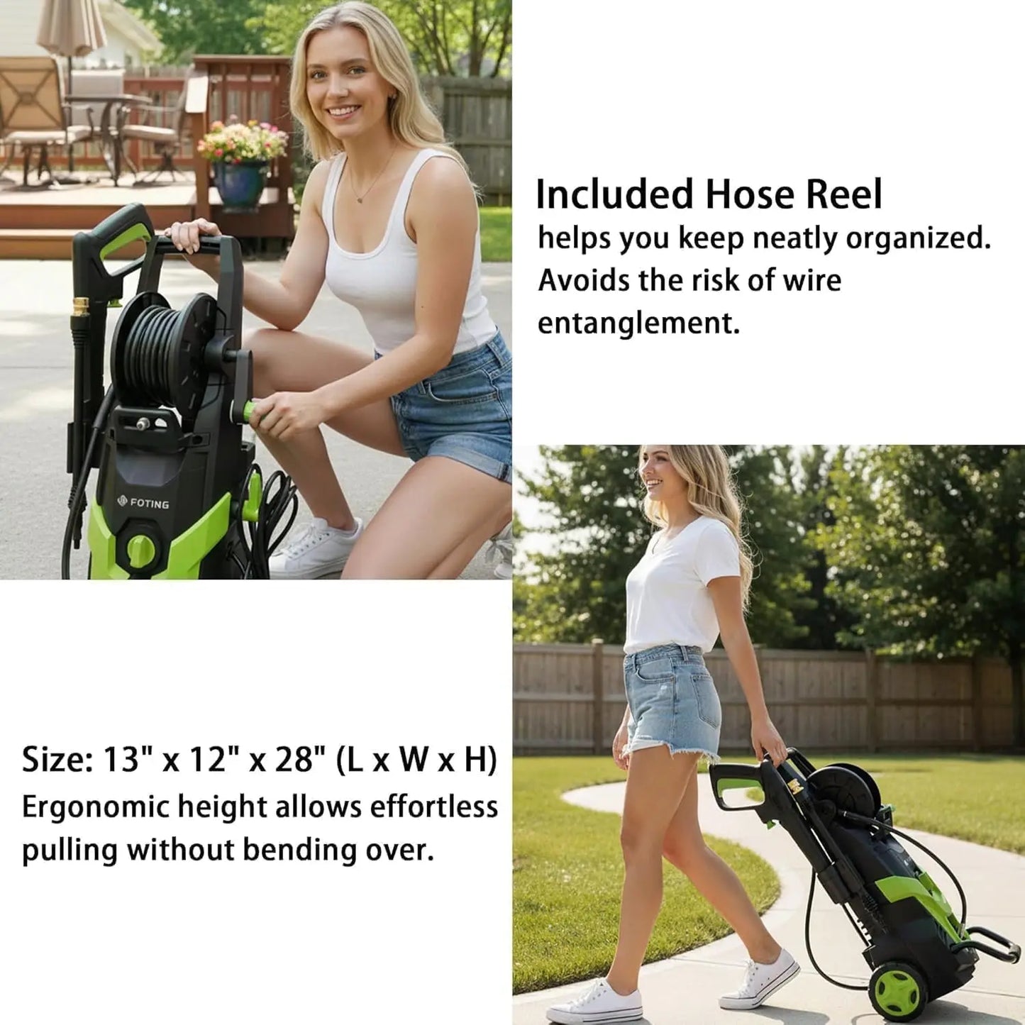 4700 PSI Pressure Washer - Power Cleaning Gun with 4 Quick-Connect Nozzles, Inlet Hose & Foam Cannon