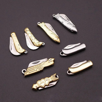 Stainless Steel Folding Knife Keychain - Multifunctional Portable Paring, Unboxing & Utility Tool