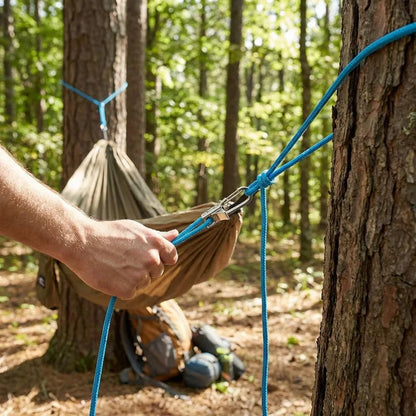 Rope Tying Tool & Tensioner - Heavy Duty Retractable Buckle with Roller for Camping, Hiking & Outdoor Gear