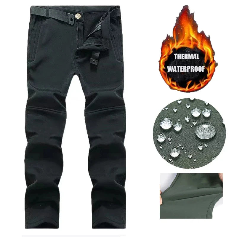 Men’s Fleece Softshell Cargo Pants M–5XL – Winter Outdoor Hiking, Fishing, Climbing & Camping Tactical Trousers