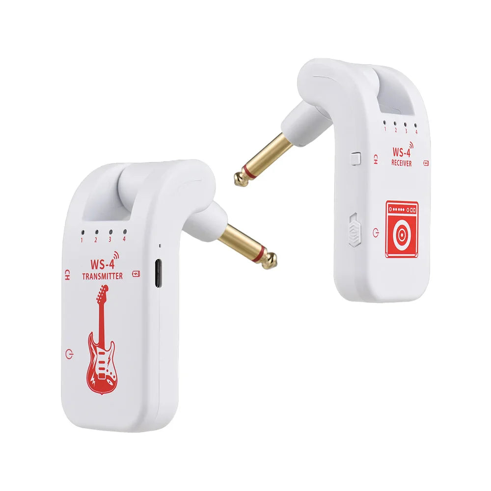 2.4G Wireless Guitar System – Transmitter & Receiver Set for Electric Guitar & Bass, 48K/16bit Real-Time Audio Transmission