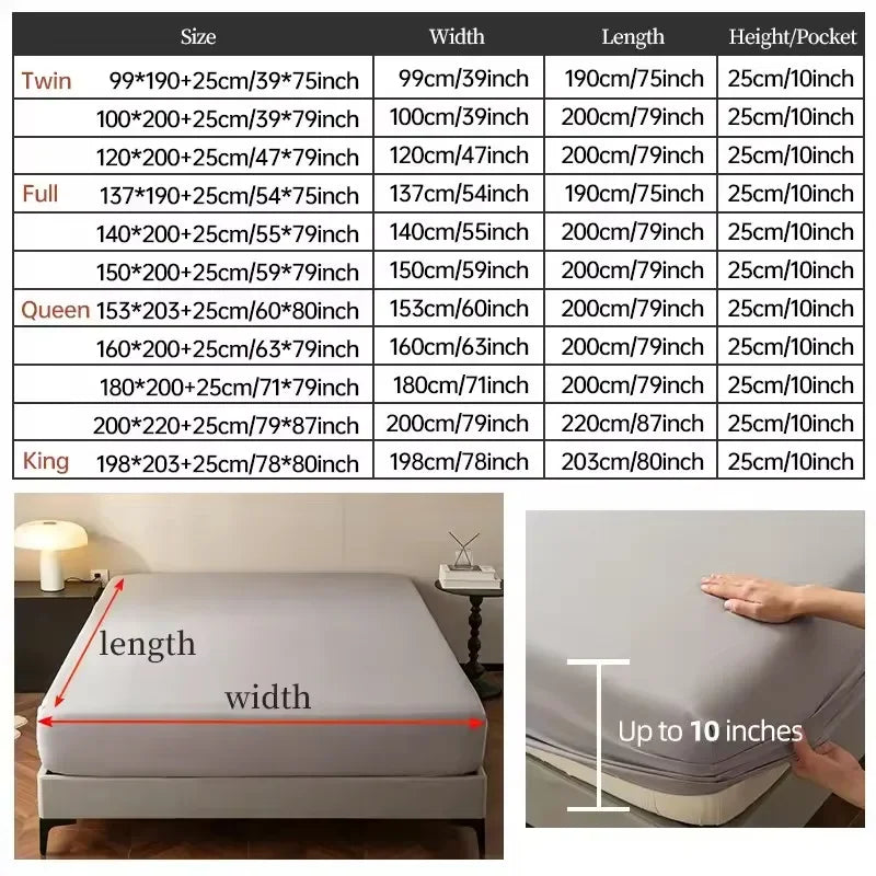 Soft Elastic Fitted Bedsheet with Deep Pocket Band – Twin/Full/Queen/King Size Bed Linen Cover (No Pillowcase)