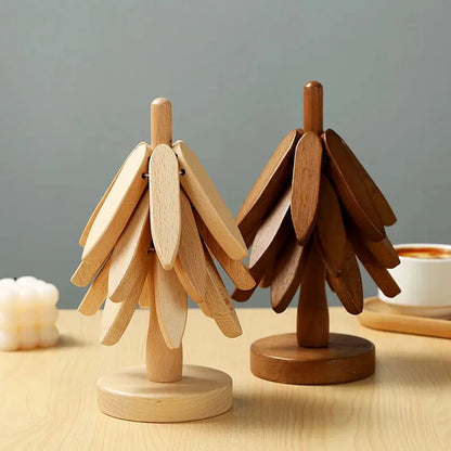 Tree Design Wooden Trivet – Decorative Heat-Resistant Table Mat & Pot Coaster