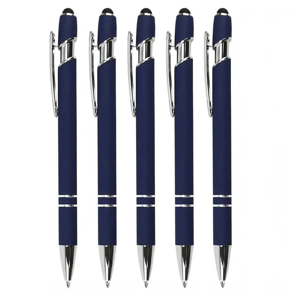 2-in-1 Metal Stylus Ballpoint Pen — 1.0mm Black Ink Pen for Smartphone and Tablet, Set of 5–10 Pieces