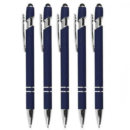 2-in-1 Metal Stylus Ballpoint Pen — 1.0mm Black Ink Pen for Smartphone and Tablet, Set of 5–10 Pieces