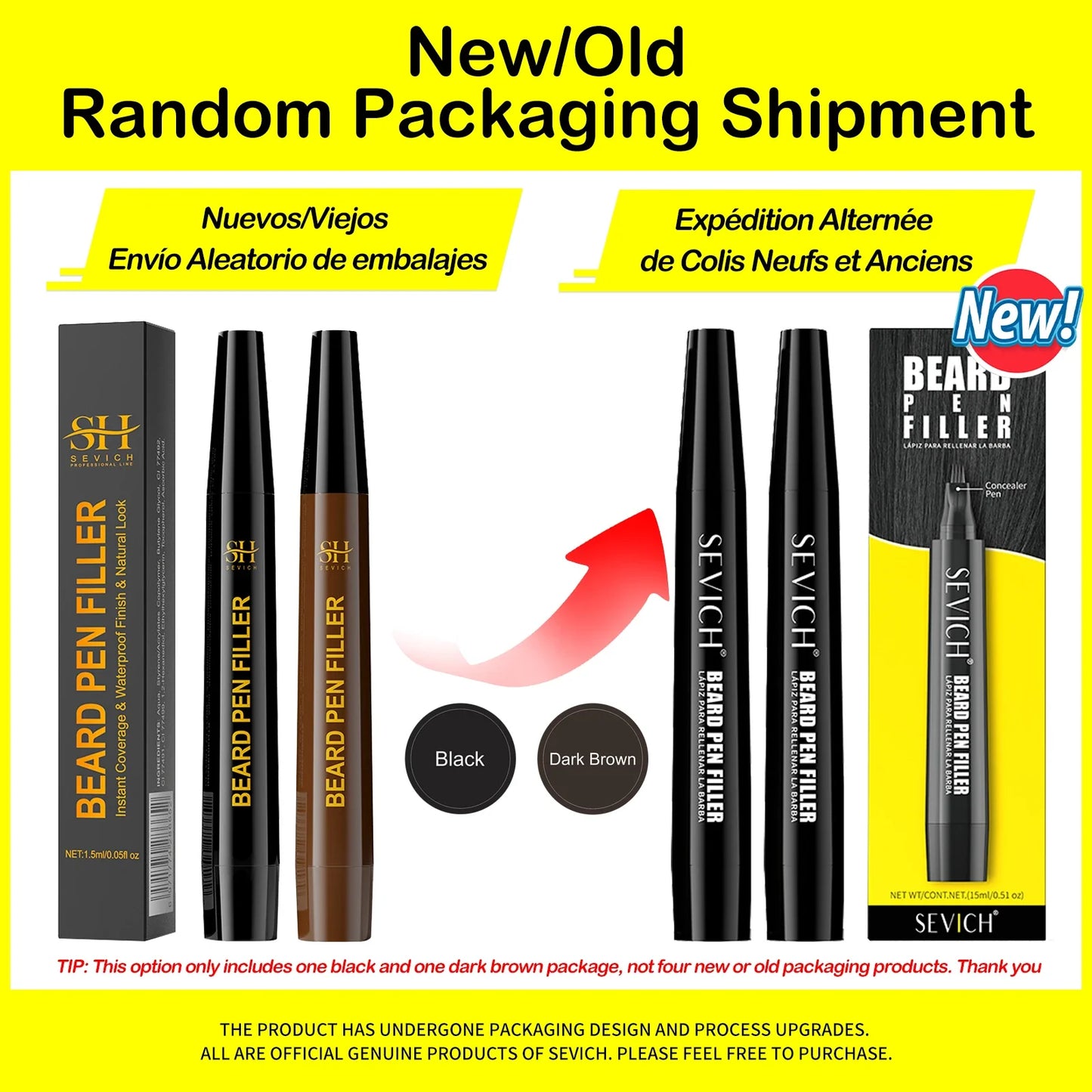 SEVICH Beard Filler Pen – Waterproof Black Fiber Beard Coloring & Enhancing Tool