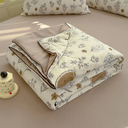 Washed Double Gauze Quilt – Lightweight Summer Comforter with Soya Fibre Filling, Soft & Breathable for Queen Size