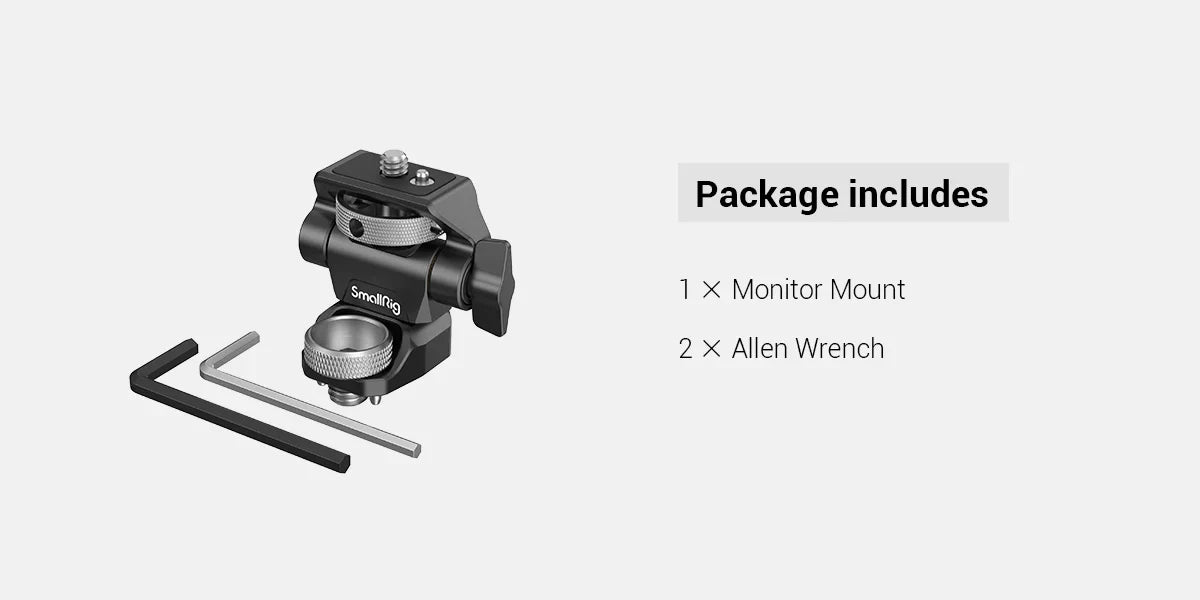 SmallRig DSLR Camera Clamp – Swivel & Tilt Adjustable Monitor Mount with Screws for Monitor, Flash Light & DIY Attachment (2903B)