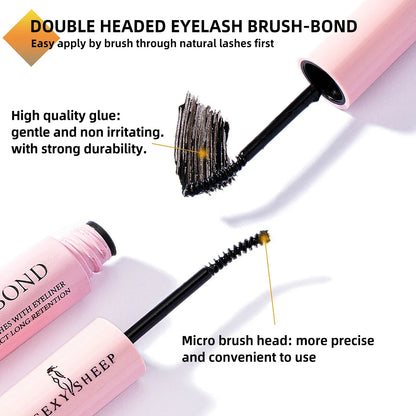 DIY False Eyelashes Cluster Extensions Kit – Natural Individual Lashes with Glue, Remover, Lash Brush & Tweezers