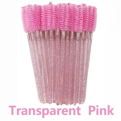 ANNAFRIS 50pcs Disposable Eyelash & Eyebrow Brushes — Soft Crystal Lash Extension Mascara Wands Makeup Tools