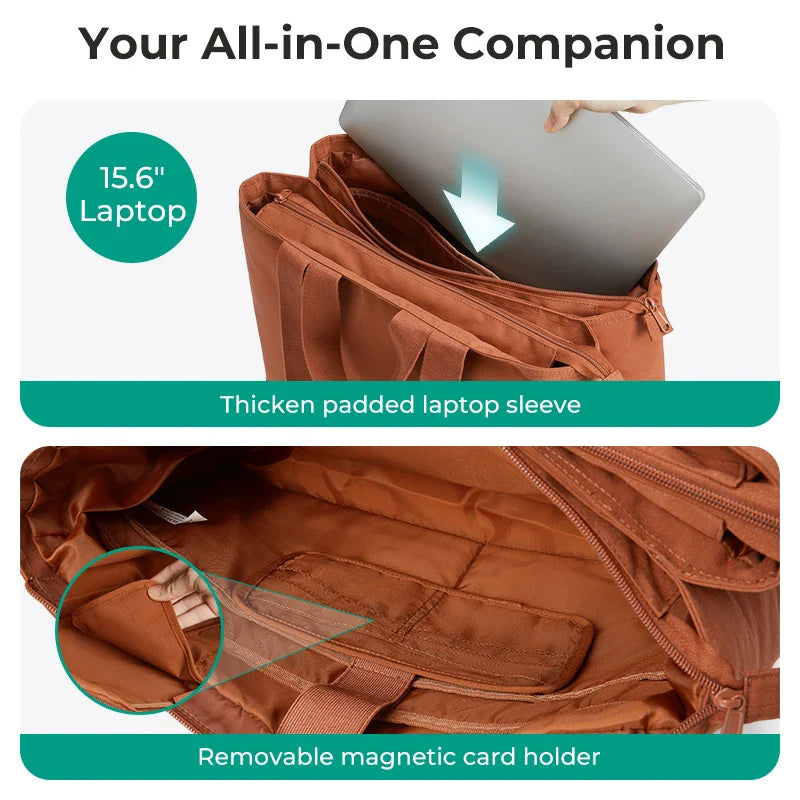 BAGSMART Large Capacity Tote Bag - Multi-Pocket Mummy Bag with Versatile Shoulder & Messenger Carry Design for Women