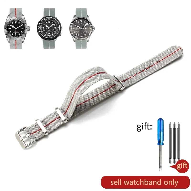 60's French Army Nylon Watch Strap - Woven Military Watch Band for Rolex, Seiko, Tudor & Omega