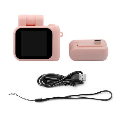 Y4000 Mini Digital Camera - HD 1080P Portable Video Recorder with Screen, Flash Light, Battery Dock & Compact Retro Design