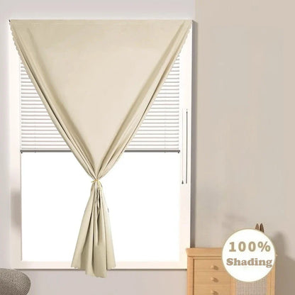 No-Drill 100% Blackout Short Curtains – Easy Install Thermal & UV-Proof Window Drapes for Door, Kitchen, Bedroom & Living Room