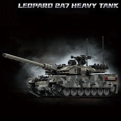 Military Tank Building Blocks Set - Leopard 2A7 Heavy Tank Model Bricks Toy for Boys, Adults & Christmas Gifts