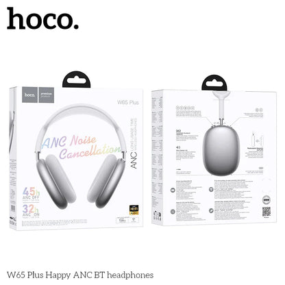 HOCO W65 Plus ANC Bluetooth Headphones – Over-Ear Wireless HiFi Sport Headset with Noise Reduction & Control Button