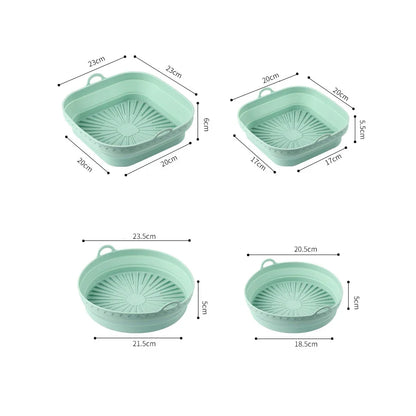 Silicone Baking Tray 20/23cm - Foldable Heat-Resistant Air Fryer Pan Food Grade Cake Mold for Baking & Cooking