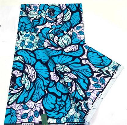 African Ankara Wax Print Fabric - 100% Cotton Soft Nigerian Real Wax Material for Women’s Party Dresses
