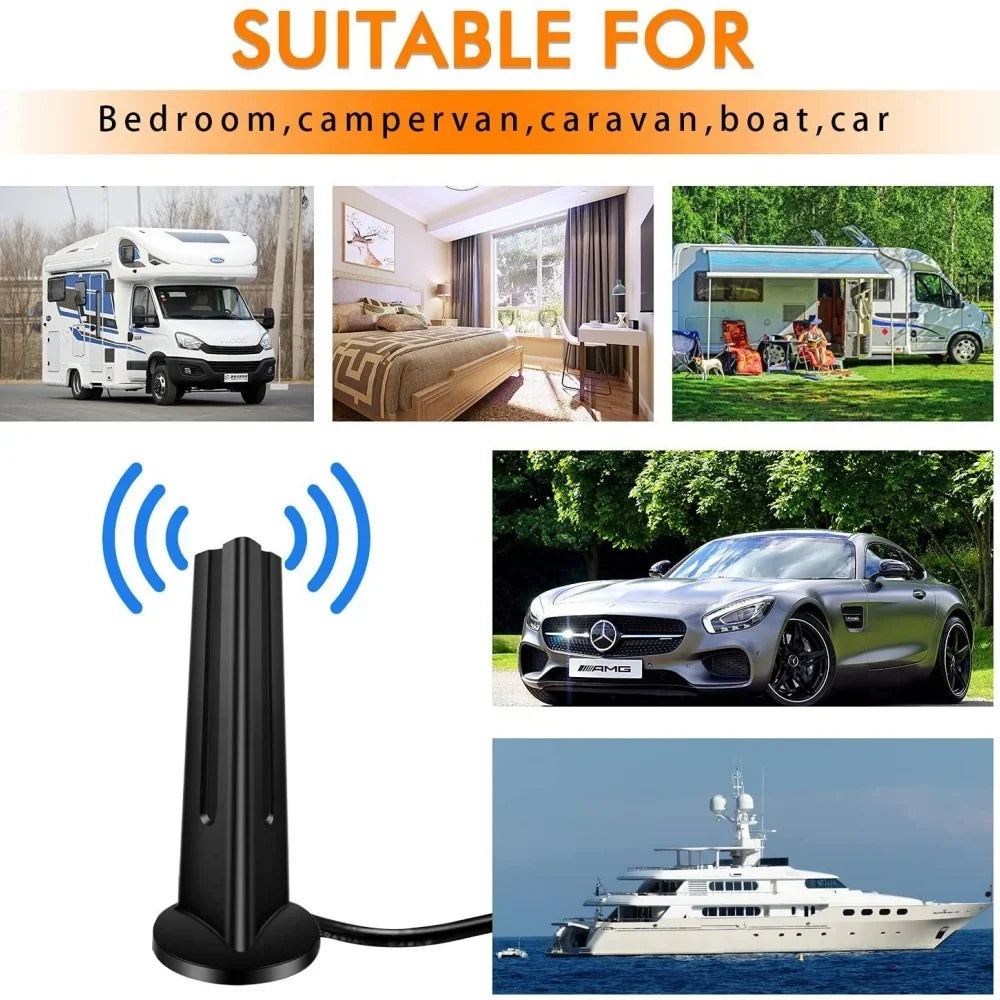 DTMB Digital TV Antenna Receiver - Indoor & Outdoor HD Ground Wave HDTV Antenna for Clear Signal Reception