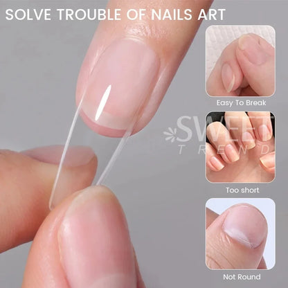 550pcs Soft Gel Nail Tips - Medium Short Almond Coffin Full Cover Acrylic Extensions for French Manicure & Nail Art